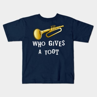 Trumpet Toot White Text Kids T-Shirt